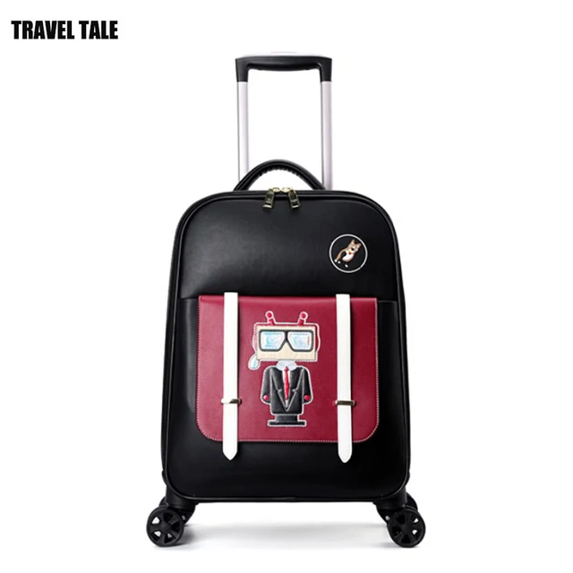 Travel Tale 2018 Women Spinner Leather Suitcase S Carry On Travel Tale 2018 Women Spinner Leather Suitcase S Carry On Bag Boarding Small Trolly