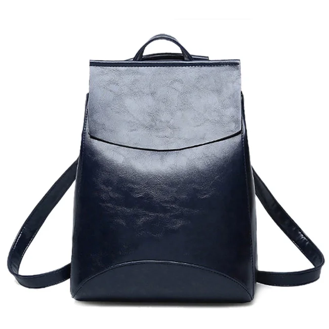 Dark blue Дамские туфли из pu искусственной кожи Рюкзаки Мода Водонепроницаемый рюкзак и дорожные сумки женские Колледж школьные сумки рюкзак Mochila Masculina - Цвет: Dark blue