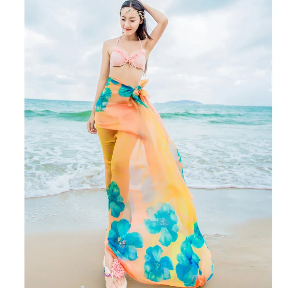 Buy 2017 New Arrival Women Scarves Beach Chiffon Dresses Sexy Women Sarongs