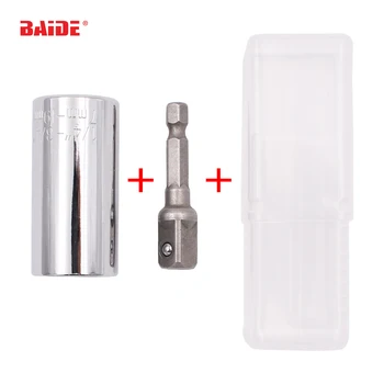 

Cr-v Torque Wrench Universal Sleeve Head Set Magic Socket Sleeve 7-19mm Spanner Key Gator Grip Multi Hand Tools 50set/lot