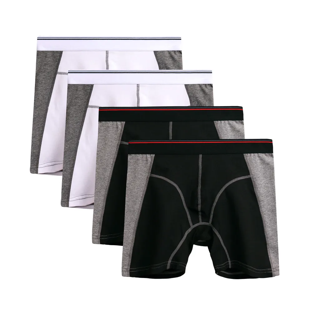 4Pcs A2494 Mix A29 4 шт./партия, большие размеры, новые модные сексуальные брендовые высококачественные хлопковые мужские боксеры, шорты, мужское нижнее белье, мужские трусы - Цвет: 4Pcs A2494 Mix A29