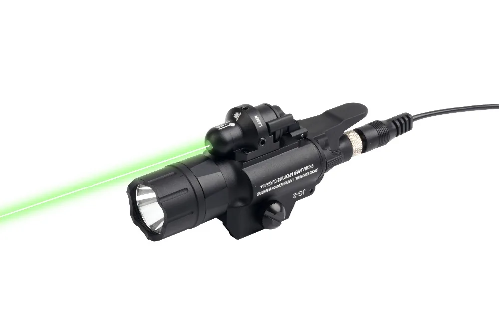 

Military 500 Lumens Tactical Flashlight Combo Green Laser Sight for Picatinny Rail For pistol gun and weapons