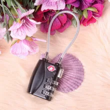 Venta caliente Negro TSA Reajustable de Alta calidad 1 unids 3 Dígitos Combinación de Viaje Equipaje Maleta Lock Candado