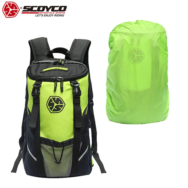 

SCOYCO 2019 Motorcycle Backpack Waterproof with helmet bag waterproof cover Racing Bag Mobility Equipment Motor Backpack MB17