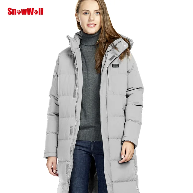 US $80.48 SNOWWOLF 2019 Men Women USB heated Jacket Winter Outdoor Lovers Long Hooded Heating Coat Electric T