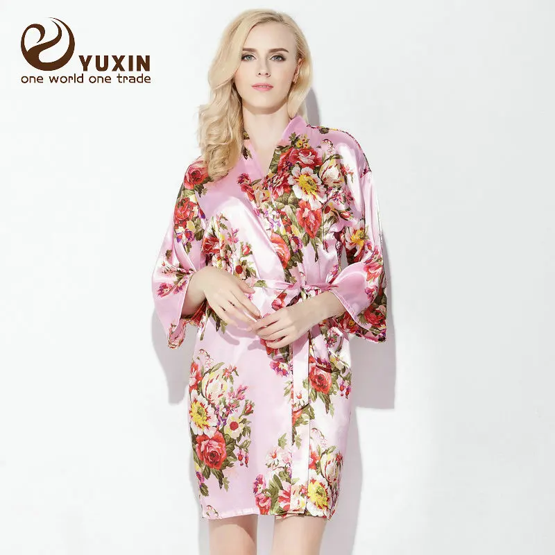 YUXINBRIDAL Свадебный халат для невесты подружки цветочный Атласный из
