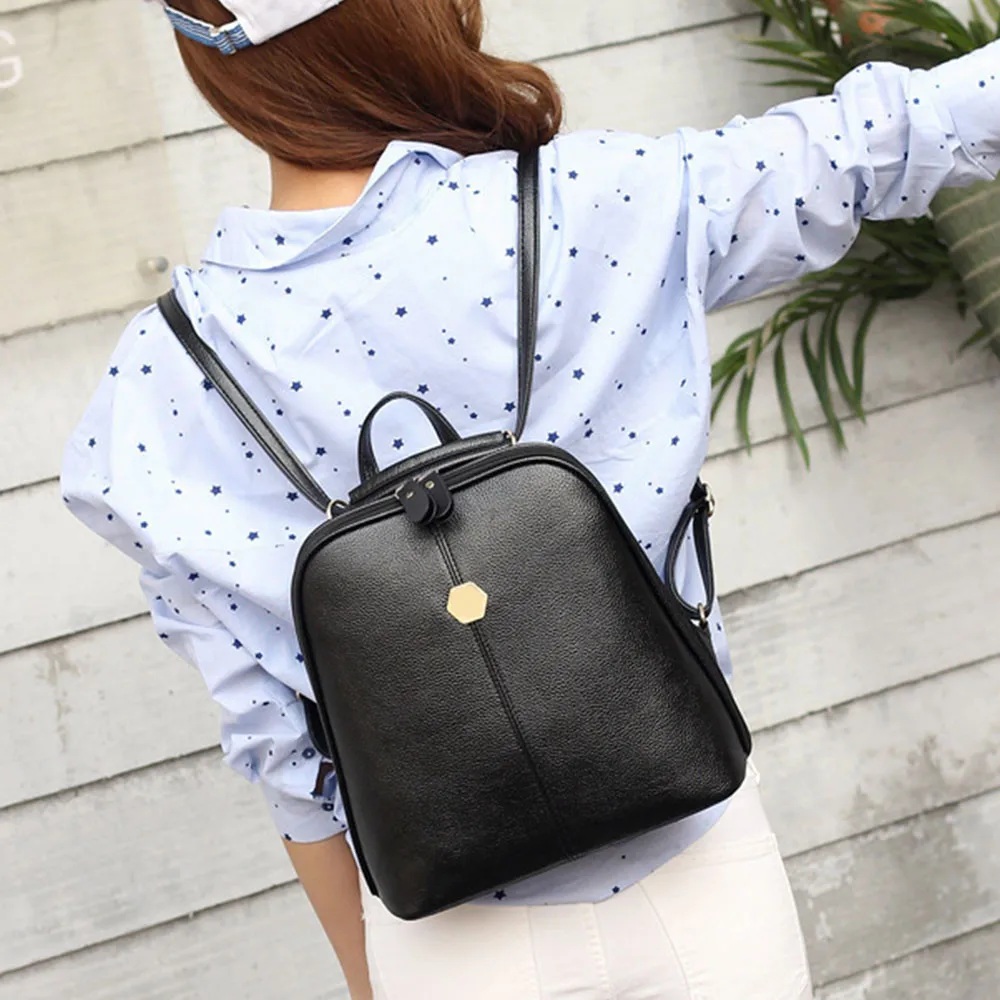 

Function Small Backpack Female Ladies Shoulder Bag wind shoulder bag soft leather fashion wild rivets ladies backpack#g2