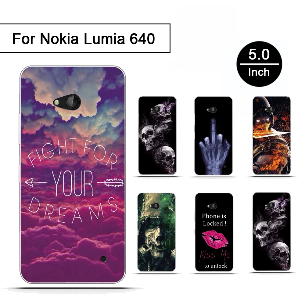 

TPU Case For Microsoft Nokia Lumia 640 Painting Soft Silicone Back Phone Cover Cases for Nokia Lumia 640 Pattern Cartoon Shells