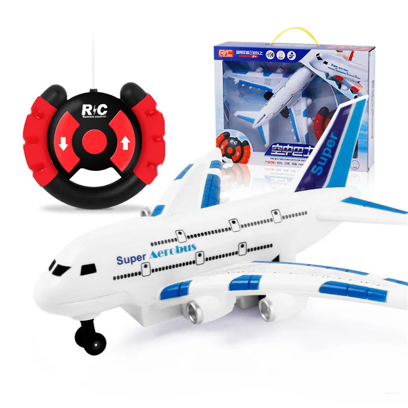 Plastic Electrical RC Plane Toy Kids Remote Control Airplane Model Outdoor Games Boys Musical Lighting Plane Toys For Child Gift