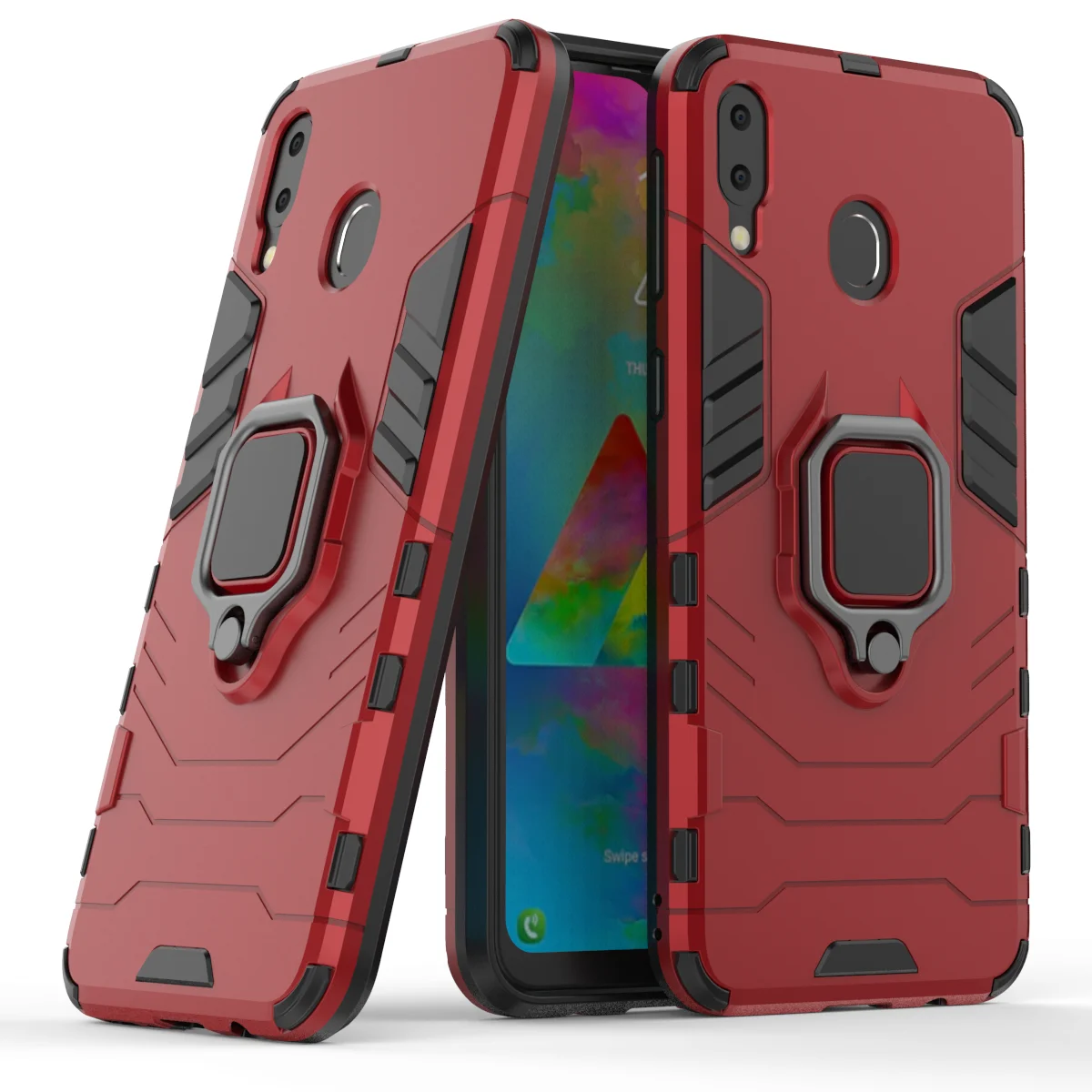 DWaybox для samsung Galaxy M20 подставка держатель случае 2in1 двойные слои противоударный чехол с Автомобильный держатель Магнитный 25 шт./лот