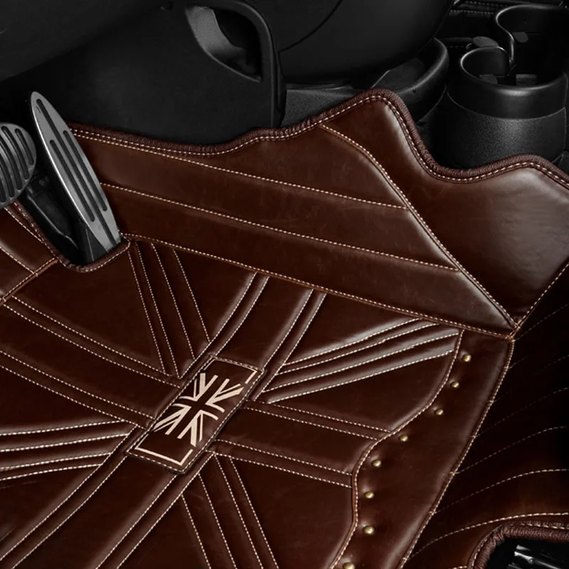 Union Jack Anti-skid All Surrounded PVC Leather Car Floor Mats Waterproof For Mini Cooper One JCW S Countryman Clubman R55 R56