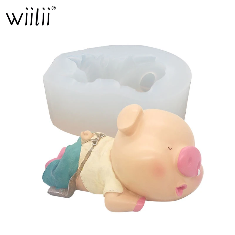 

WIILII 3D Silicone Fondant Mold For Chocolate Mousse Mold Cute Pig Sugarcraft Mould Wedding Cake Decorating Tool Baking Molds