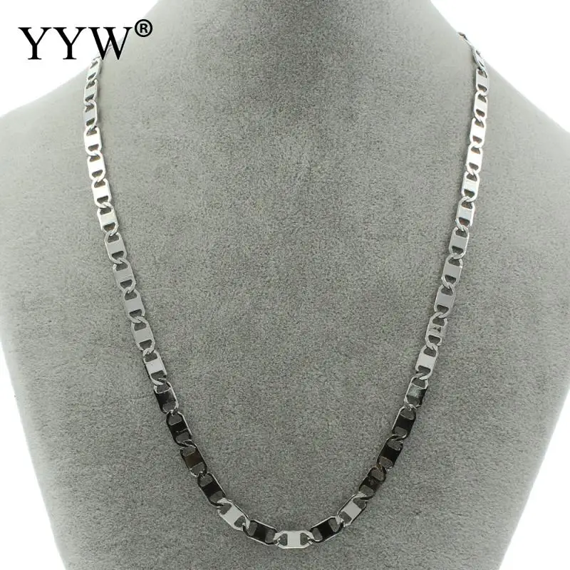 19.5 Inch Silver Color Plated Stainless Steel Chain Women Men Mariner