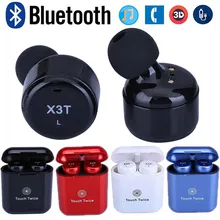 Новая усовершенствованная X3T touch Управление True Беспроводной Bluetooth наушники мини спортивные наушники с зарядки чехол для смартфона