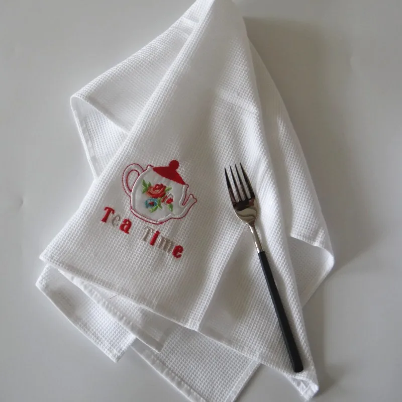 50*70cm Embroidered Table Napkin Cotton Rectangle Servetten Dessert