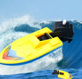 Пластиковая лодка на цепочке для детей, играющая в воде, плавательная моторная лодка, лавочка, заводные игрушки