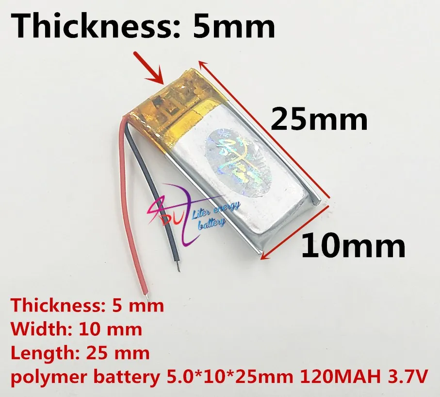 501225 511124 501025 горячая Распродажа маленькая батарея 501225 3,7 V 120mAh lipo батарея для цифровых продуктов