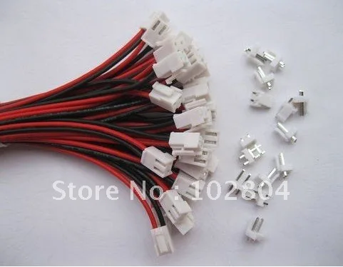 

200 pcs 3.96mm VH3.96 2 pin Female Wire with Male pin Connector Leads 22AWG 2 color Red and Black 200mm(8inch) Leads