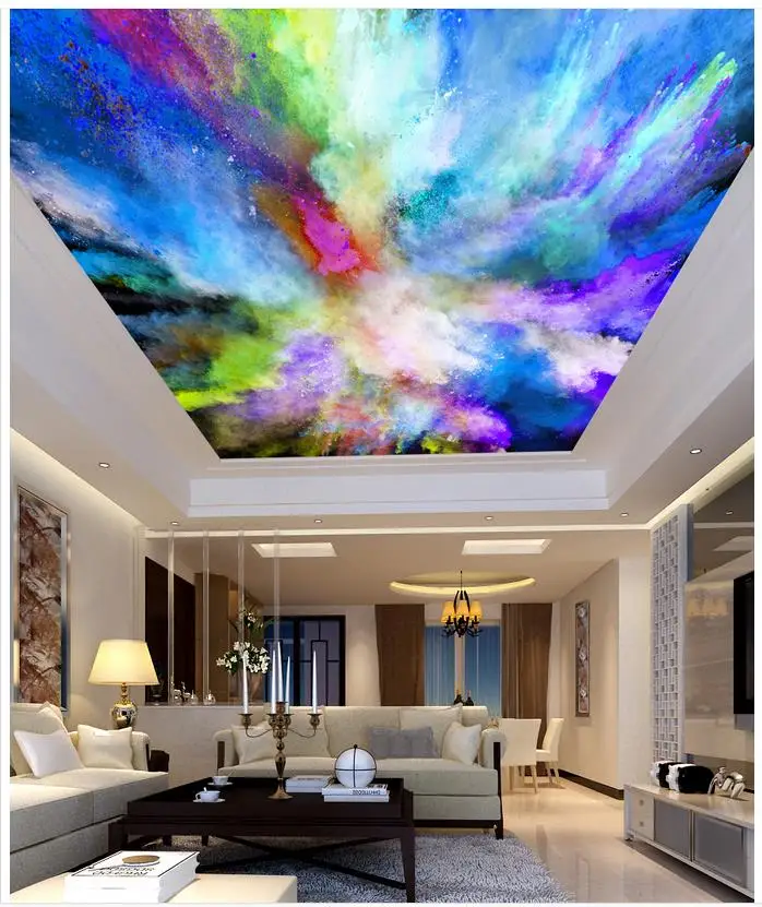 Color Living Room Bedroom Ceiling Effect Papel Parede Mural