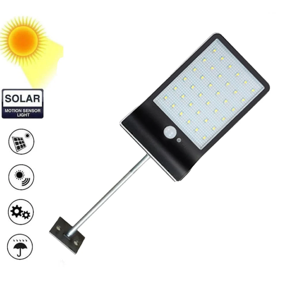 

Aluminum pole 48/36 LED Solar Wall Lamp PIR Sensor Motion 3 Modes Emergency spot security Light Street Path Yard Waterproof Wall