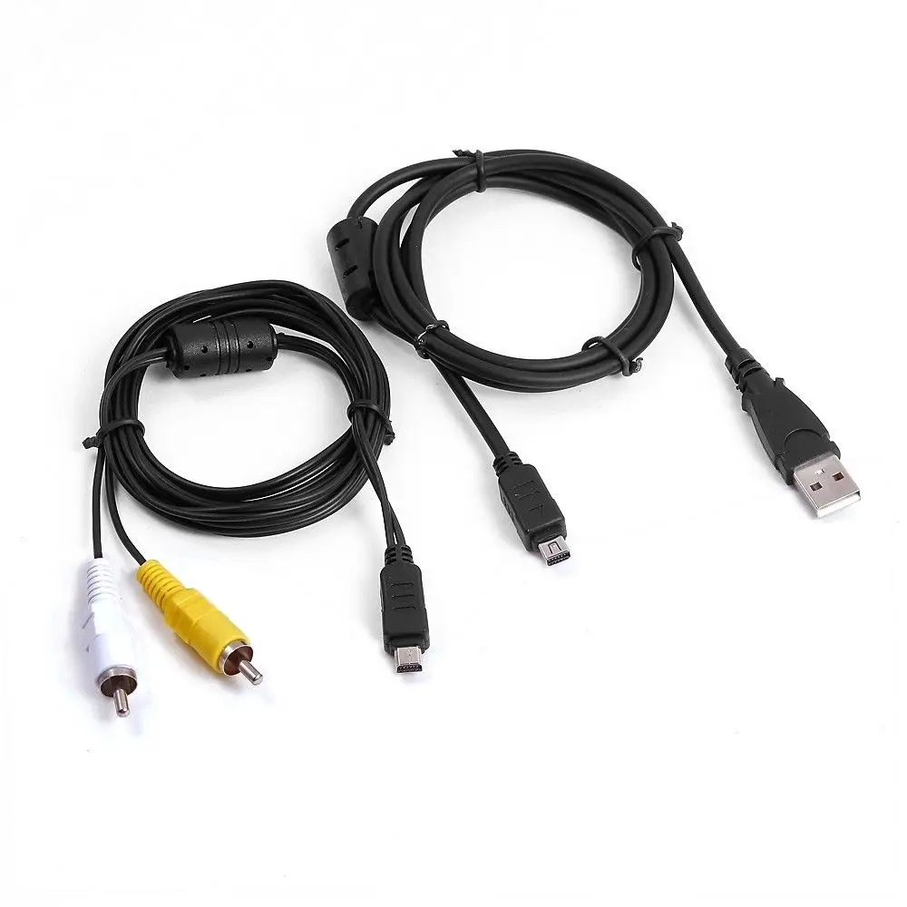 12pin Usb Data Sync +av A/v Tv Cable Cord For Olympus Camera Sp-800 Uz Sp-810 Uz - Data Cables -