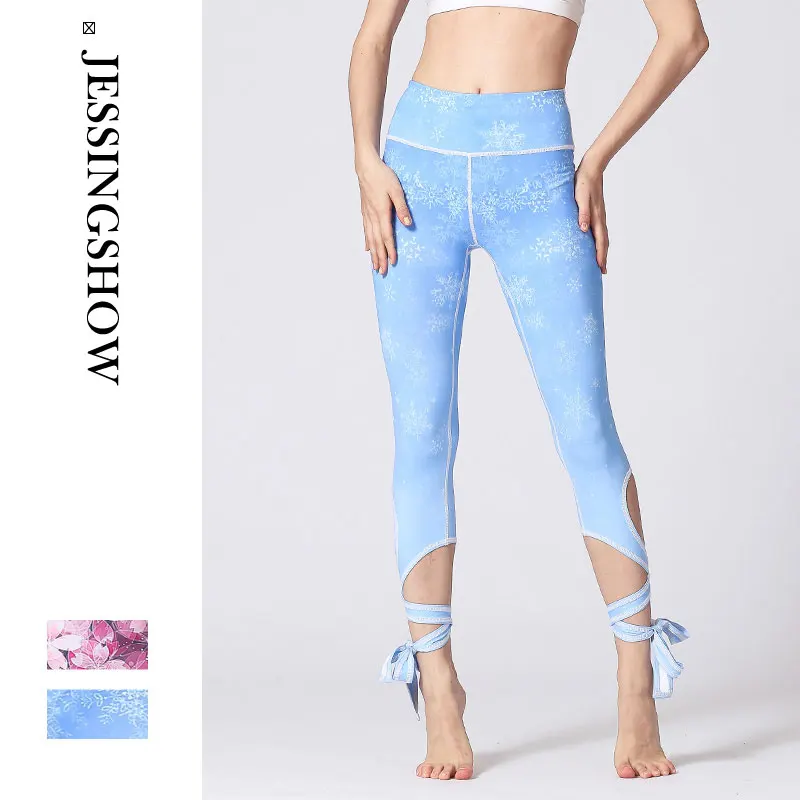 

Jessingshow Leggings Women Pants Sporting High Waist Fitness Cross Ballet Dance Bandage Cropped Pants Workout Leggins
