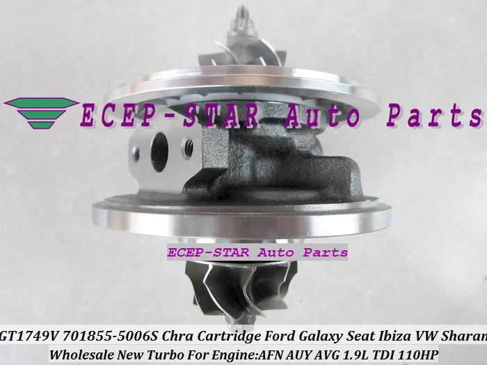 GT1749V 701855-5006S Turbo CHRA Cartridge Turbocharger Core Galaxy Seat Ibiza Volkswagen VW Sharan AFN AUY AVG 1.9L TDI 110HP
