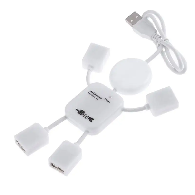 Гуманоид 4 Порты USB2.0 Hub адаптер переключатель для ноутбука мобильный телефон |