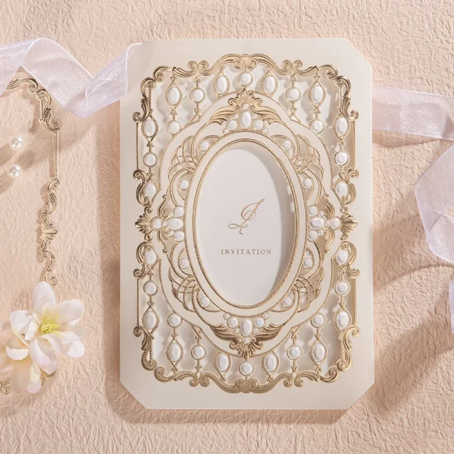 gold flora wedding invitation cards luxury birthday party party invitation printing
