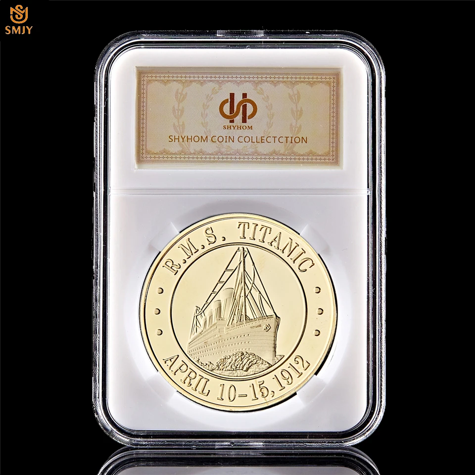 

1912 RMS Titanic Killed Sailing Routes Europ Vessel Gold/Silver Plated Token Challenge Souvenir Coin Collection W/PCCB Box