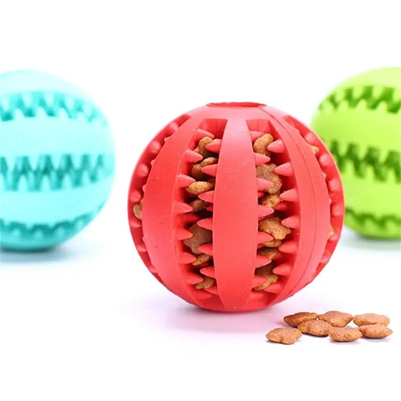 2 Sizes Natural Non toxic Watermelon Pattern Rubber Dog Ball Toy Bite Resistant Teeth Cleaning