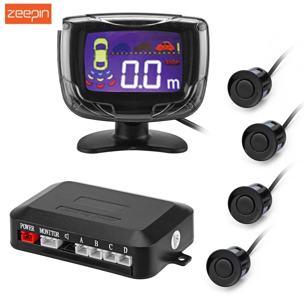 

ZEEPIN PZ500 LCD Car Parking Sensor Backup Reverse Rear View Parking Radar Monitor Detector System with 4 Parking Sensors