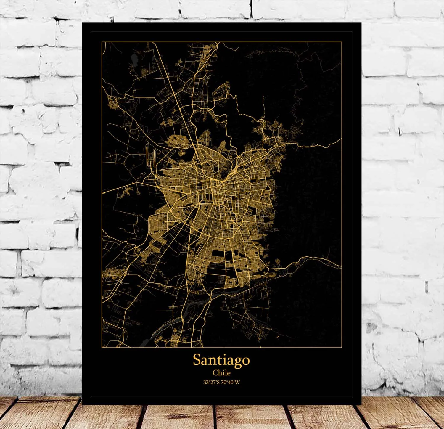 

Santiago Chile Map Poster