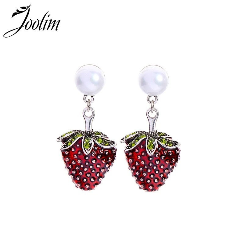 

Joolim High Quality Cute Strawberry Drop Earring Fruit Earring 2019 Summer Earring