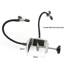 Aluminum Table Clamp Soldering Iron Holder Soldering Station with 2 Flexible Arms For PCB Board Repair car folding key pcb repair fixture pcb holder work station platform fixed support clamp steel pcb board soldering repair holder