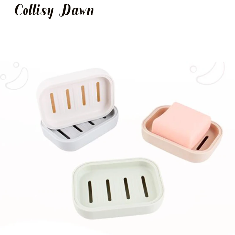 

Collisy Dawn Creative Double-layer Soap Box Free-Punching Drain Soap Holder Laundry Soap Tray Bathroom supplies