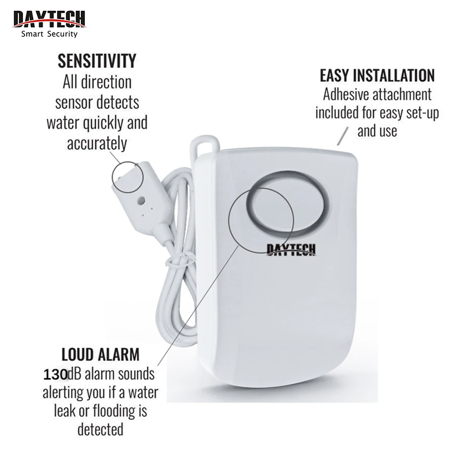 DAYTECH беспроводной уровень воды сигнализации детектор сигналов тревоги домашней безопасности независимый датчик утечки воды 130dB