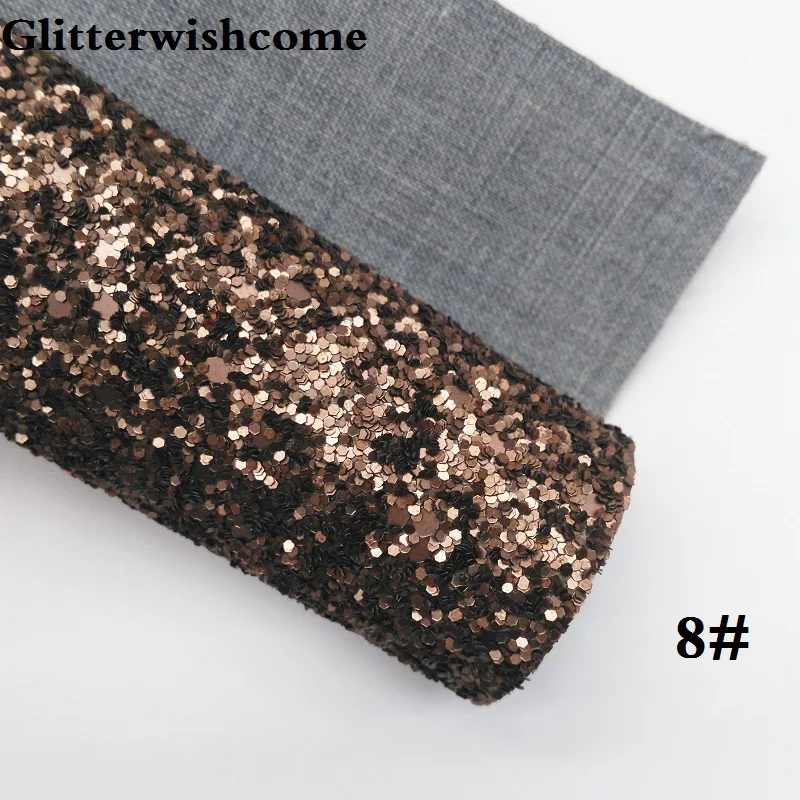 Glitterwishcome 30X134 см мини ролл синтетическая кожа, матовый с эффектом блестящей кожи, искусственная кожа из искусственной кожи Ткань Винил для Луки, GM042 - Цвет: 8