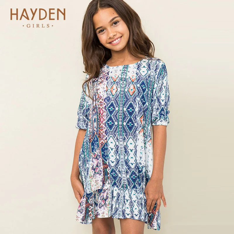HAYDEN Bohemia girls elegant dresses summer costumes 8 9 12Y teenagers girls clothes fancy frocks designs