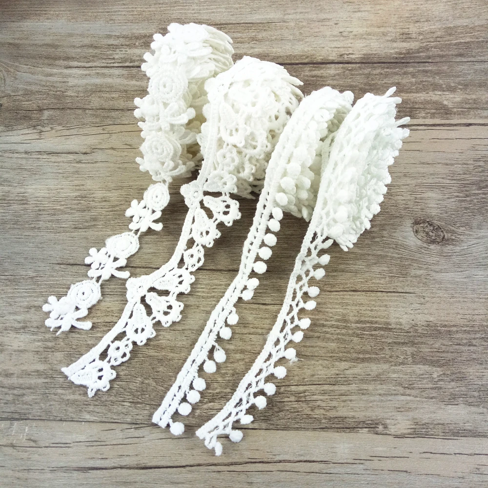

1 Yard Fiber Flower Lace Trim Pearl Embroidery Sewing Fabric Ribbon DIY Garment Accessories for Gift Wrapping,1Yc2452