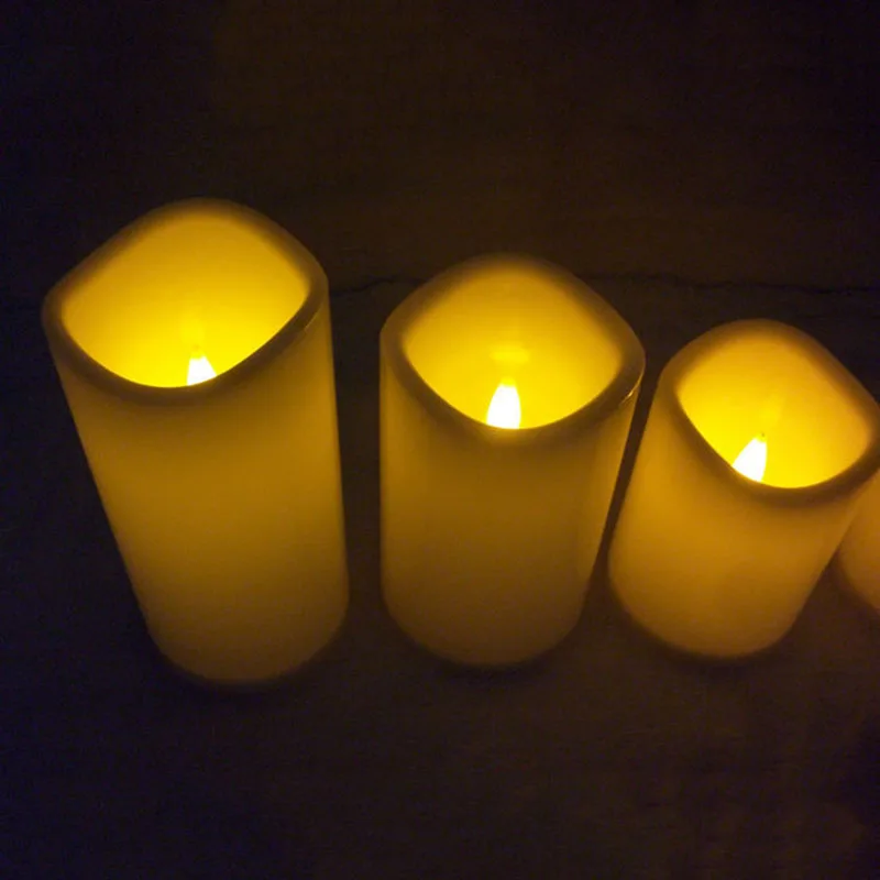 Новый батарея работает светодиодные свечи, сделанные парафиновая свеча лампы для Хэллоуина, Рождество декоративные, свадебные украшения