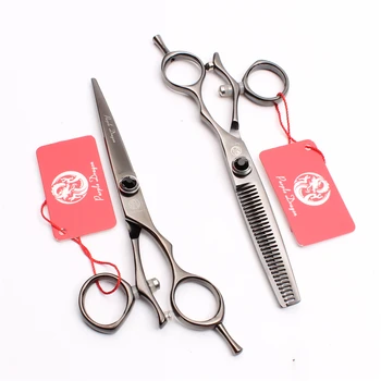 

Hair Scissors Z9019 6" 440C Purple Dragon Black Color Professional Barber Scissors Cutting Shears Thinning Scissors Swivel Thumb
