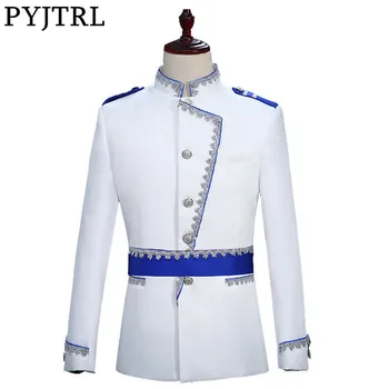 

PYJTRL Military Style Court Prince Blazer Men Stage Wedding Groom Slim Fit Suit Jacket Veste Homme Costume Bleiser Hombre