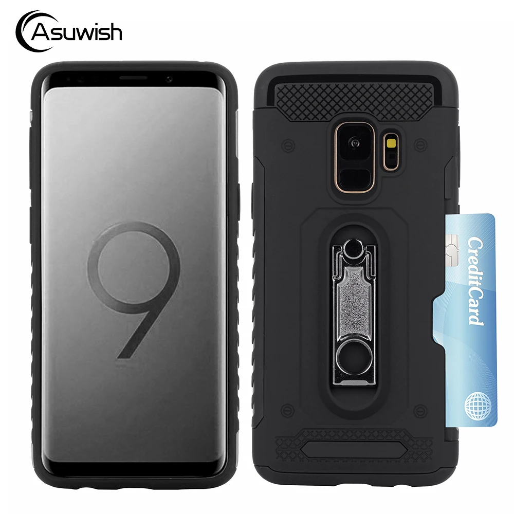 

Hybrid Armor Cover Stand Hard Phone case For Samsung Galaxy S9 Plus S9 SM G960 G960F Galaxys9 S9plus S 9 + 9plus GS9 9s SM-G960F