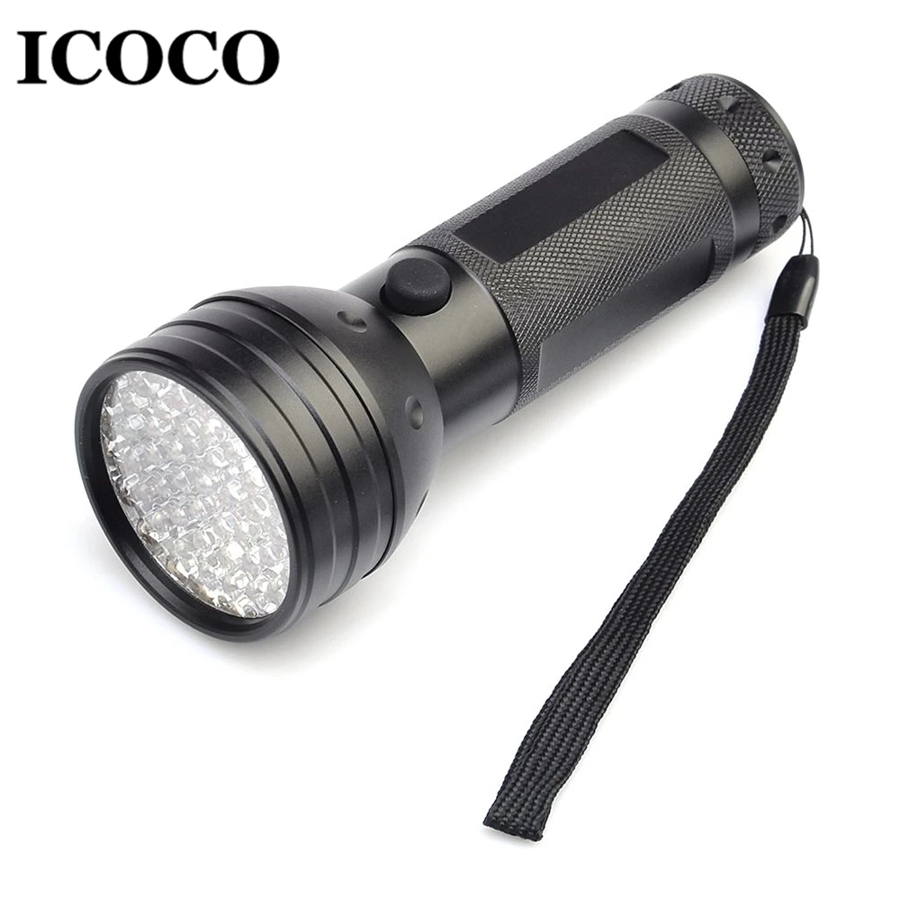 

ICOCO 51 LED UV Torch Light 395nm Multifunction Ultraviolet Flashlight Pet Urine Stain Detector for Scorpions Inspection Sale