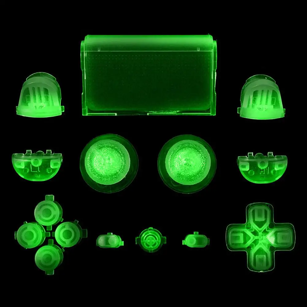 

New Full Set Glow in the Dark Buttons Cap Replacement Parts for Sony PS4 Controller
