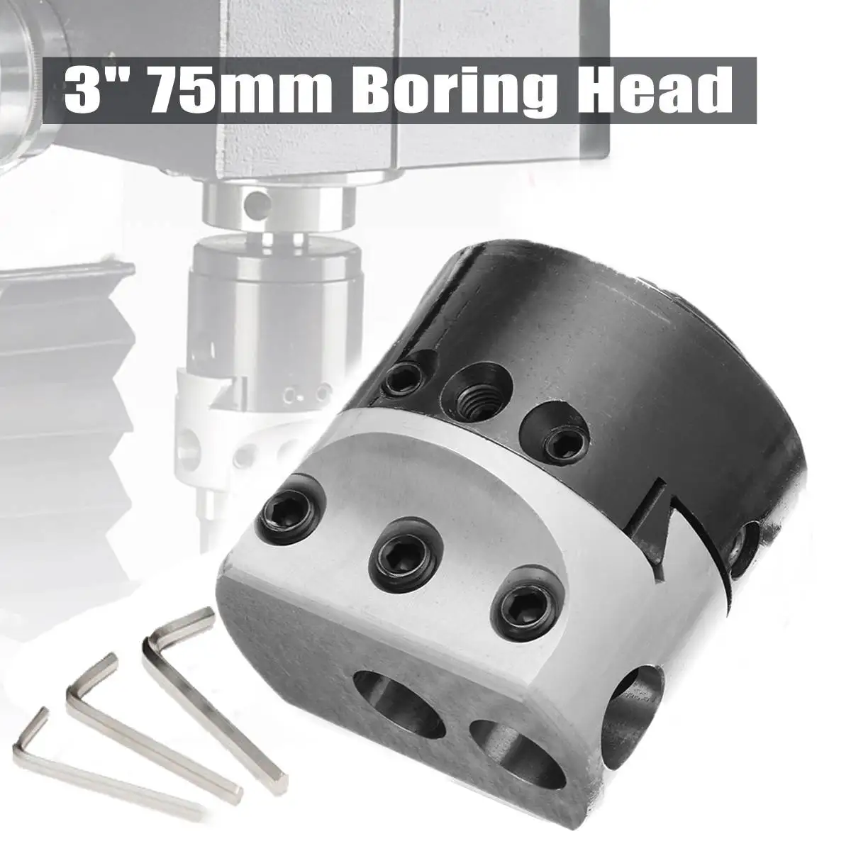 

High Quality 3'' 75mm Boring Head Milling Tool with 3pcs Wrench For 18mm Hole Boring Cutter