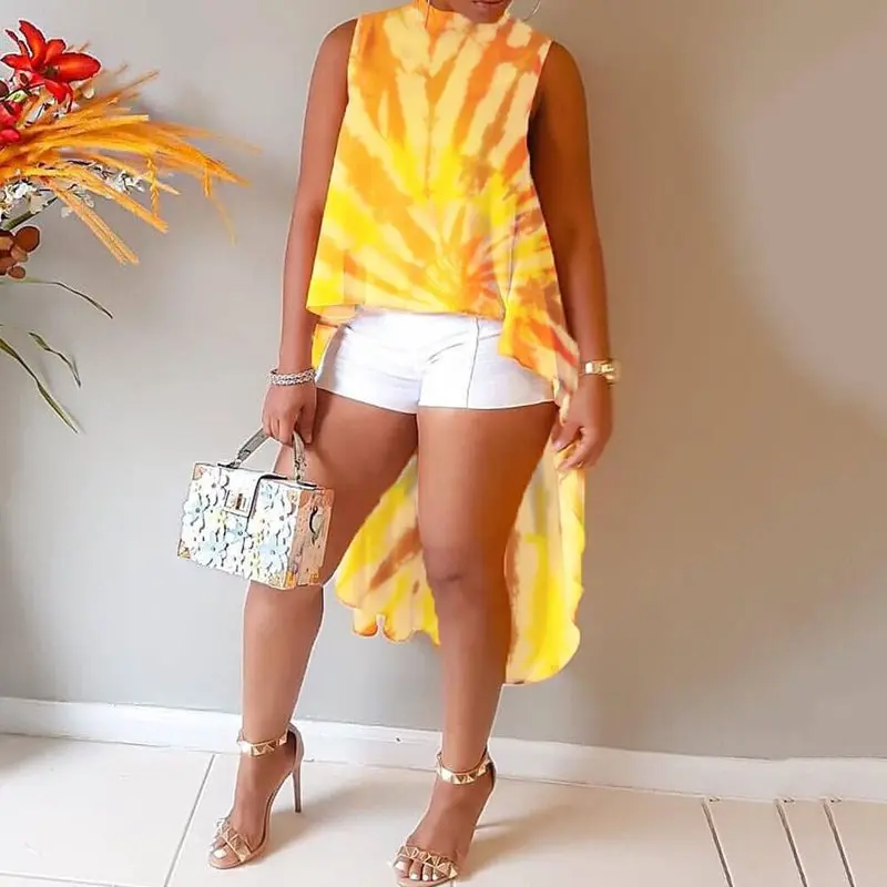 

Yellow Boho Travel Beach Plus Size Elegant African Long Blouse Women Loose Stand Collar Print Chic Tops Female Fashion Shirts