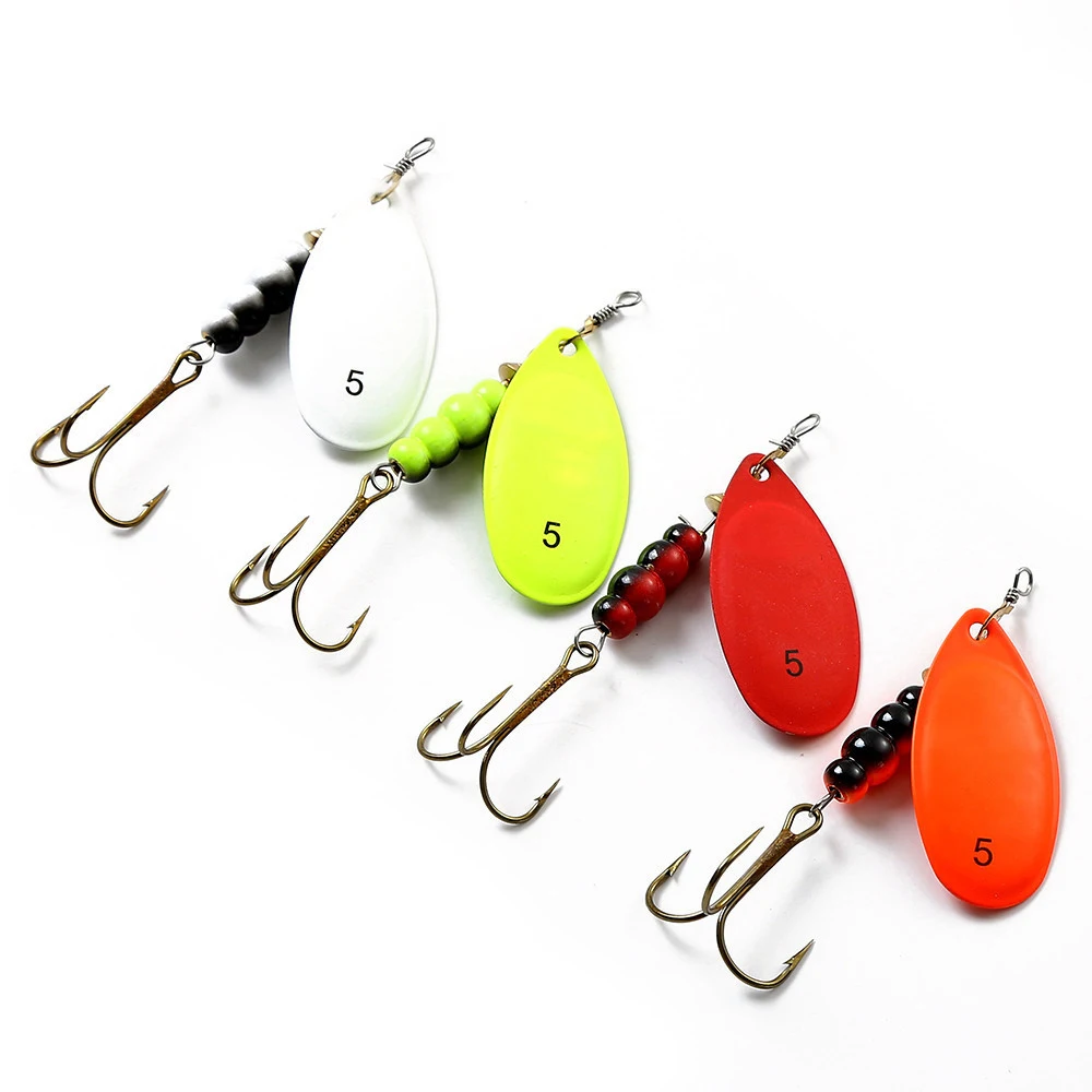 

1pc Spinner Bait 0#/1#/2#/3#/4#/5# Metal Fishing Lure Hard Baits Spoon Lures With Treble Hooks Arttificial Bass Bait 9 colors