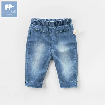 

DB7033 dave bella spring unisex baby fashion denim solid jean kids pants children boutique trousers